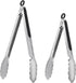ALLTOP Metal Cooking Tongs,Stainless Steel Food Tong with No-slip Silicon and Locking Ring for Kitchen - 9 &12 inch,Set of 2-Black...
