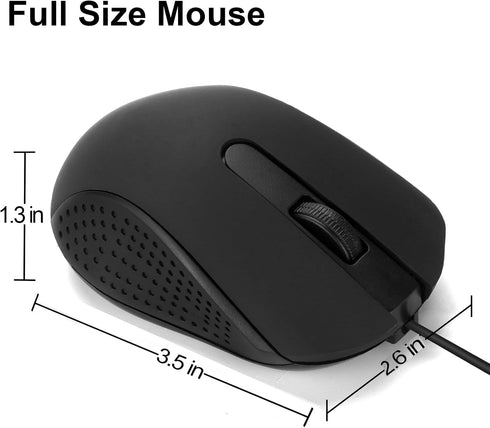 Wired USB Computer Mouse-Wired Mouse with Ergonomic Design, USB Computer Mouse for Laptops and PCs,Office and Home Mice (Black, Wired)...