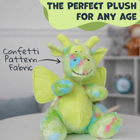 WISHPETS Plush Green 12" ConfettiSoft Dragon Soft Stuffed Animal...
