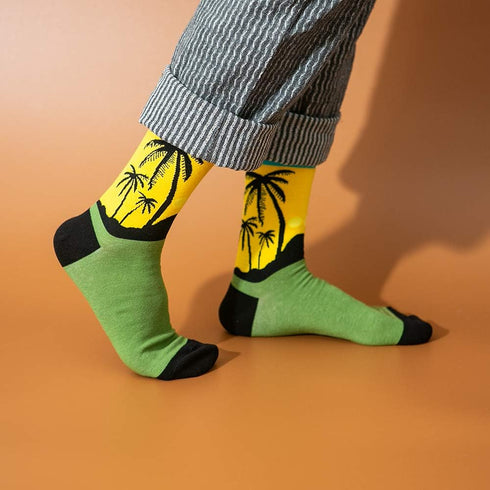 BISOUSOX Men's Dress Socks Funny Fun Colorful Crazy Funky Crew Socks for Men Novelty Happy Cotton Size 9-12...
