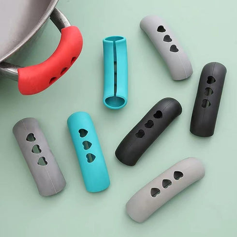 Dioche 2Pcs Silicone Hot Handle Holder Kitchen, Heat Resistant Non Slip Pot Grip Handle Sleeve, Easy Install Cast Iron Handle Cover Potholder for ...