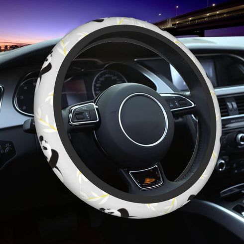 Cute Pandas Steering Wheel Cover for Women Girls Car Accessories Universal 15 Inch Auto Steering Wheel Protector Breathable Non Slip...