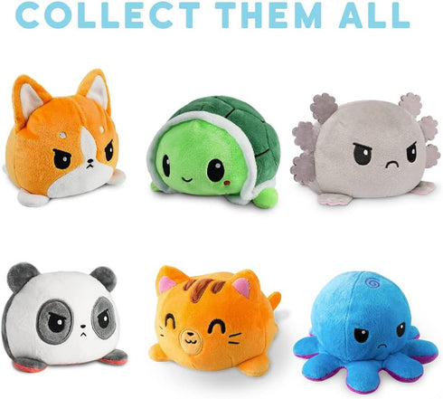 TeeTurtle - The Original Reversible Axolotl Plushie - Yellow + Black - Cute Sensory Fidget Stuffed Animals That Show Your Mood 4 inch...