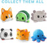 TeeTurtle - The Original Reversible Axolotl Plushie - Yellow + Black - Cute Sensory Fidget Stuffed Animals That Show Your Mood 4 inch...