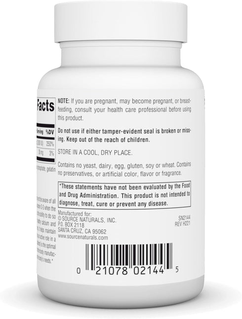 Source Naturals Vitamin D-3 2000 iu Supports Bone & Immune Health* - 100 Capsules...