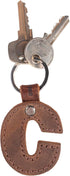 Hide & Drink Thick Leather Alphabet Letter Keychains Handmade Bourbon Brown...
