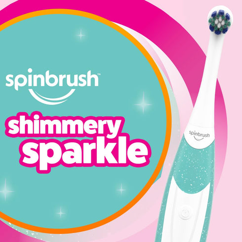 Spinbrush Kids Electric Toothbrush, Shimmery Sparkle, Battery-Powered...
