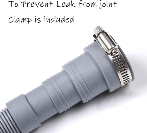 HLMOptimo 6 Feet Universal Washing Machine Drain Hose Flexible Dishwasher Drain Hose Extension Kits Corrugated Washer w/ 1 Adapter 1 Clamp 1 U-Ben...