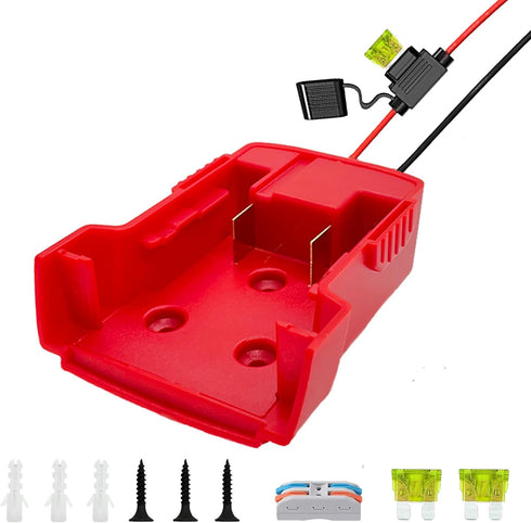 1 Pack Power Wheel Adapter for Milwaukee M18 Battery Adapter 18V Power Wheels Battery Converter with Fuses and Terminals, Power Connector for DIY ...
