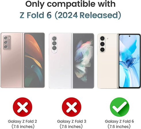 tharlet Compatible with Samsung Galaxy Z Fold 6 Case, Slim Fit Full Body Protection Case for Women Girls, Ultra Thin Hard PC Back Anti Scratch Cov...
