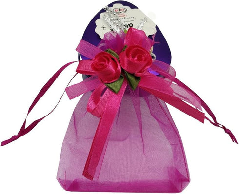 50pcs Sheer Organza Favor Bags for Wedding 3.8x4.8'' Gift Bags Samples Display Drawstring Rose Pouches (hot Pink)...