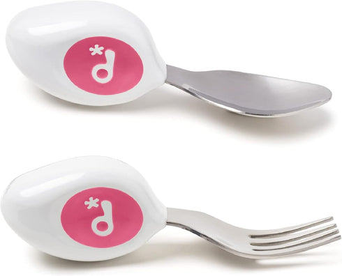 doddl Toddler Utensils, Ergonomic Fork and Spoon Set for Self Feeding, Stainless Steel Silverware for 1-3 Year Olds, BPA Free, Dishwasher Safe (Ma...