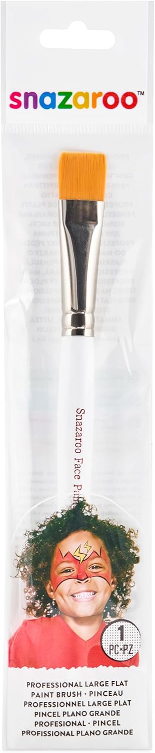 Snazaroo Professional Face Paint Brush, Large Flat, White...