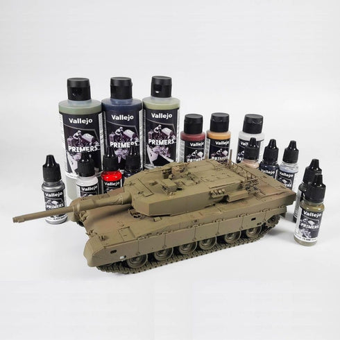 Vallejo - Surface Primer Color | Grey Acrylic Primer 200 ml (6.76 fl.oz.) | Matte Finish and Fast Drying | Perfect for Airbrushing and Great Adhes...