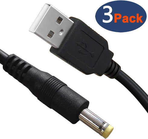 SIOCEN 3 Packs 4FT USB 2.0 A Male to DC 4.0mm x 1.7mm 5 Volt DC Barrel Jack Power Cable,DC 5V Power Plug Connector Charger Cord for Sony PSP 3000 ...