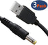 SIOCEN 3 Packs 4FT USB 2.0 A Male to DC 4.0mm x 1.7mm 5 Volt DC Barrel Jack Power Cable,DC 5V Power Plug Connector Charger Cord for Sony PSP 3000 ...