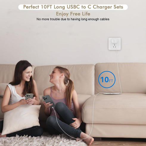 iPhone 15 Charger Fast Charging, 20W USB C iPhone 15 Pro Max Charger Block with 10ft Long USB C Charging Cable Cord for iPhone 15/15 Pro/15 Pro Ma...