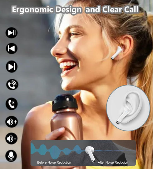 Wireless Earbuds Bluetooth 5.3 Headphones, X87 Waterproof Stereo Ear Buds with Microphone, in-Ear Earphones with LED Power Display for iPhone/Andr...