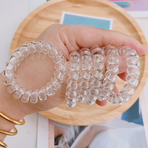 Spiral Hair Ties 20 Pieces Coil Hair Ties Traceless No Crease Phone Cord Hair Ties Waterproof Ponytail Holder 2.15inch No Damage Elastic Hair Band...