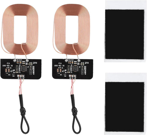 2 Pack Wireless Charger Receiver,DIY Wireless Charging Receiver Module with Magnetic Spacer,Qi Wireless Charging Standard,Built-in Short-Circuit P...