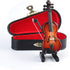 Dselvgvu Wooden Miniature Violin with Stand,Bow and Case Mini Musical Instrument Miniature Dollhouse Model Ornament Home Decoration (3.15"x1.18"x0...