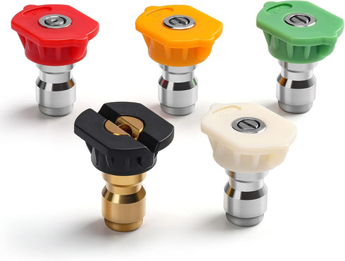 AstroAI Pressure Washer Spray Nozzle Tips 5-Pack,5 Cleaning Angles, 1/4” Quick Connector, 2.5 GPM Nozzle Size Fit Most Pressure Washers...