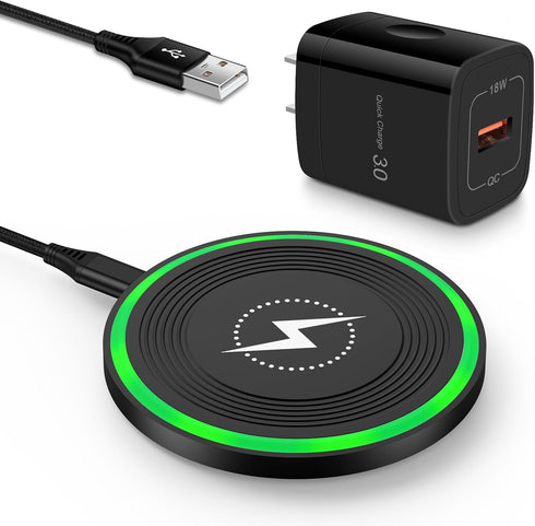 Samsung Fast Wireless Charging Pad,15W Android Wireless Phone Charging Station Stand with QC 3.0 Adapter for Samsung Galaxy S24 Ultra/S23/S23FE/S2...