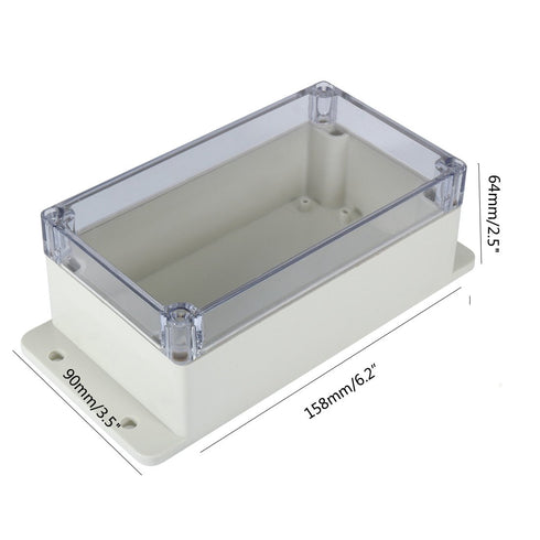 Waterproof Dustproof ABS Plastic Junction Box Universal Electric Project Enclosure with PC Clear Transparent Cover 6.2"x3.5"x2.5"(158mmx90mmx64mm)...