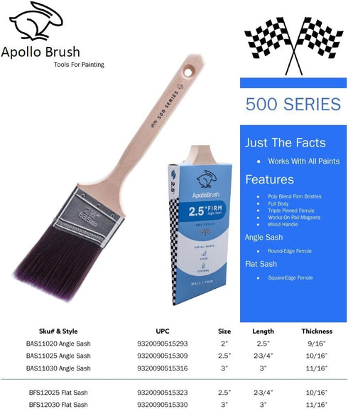 500 Series Poly Blend Firm Angle Sash Paint Brush (2.5 Inch)...