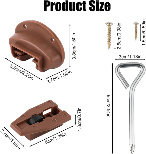 5 Sets Drawer Guide Kit, Undermount Replacement Drawer Slides Stopper Plastic with Rollers Base Dresser Bottom Mount Drawer Parts Drawer Repair Ki...