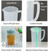 0.63 Gallon/2.4 Litre Plastic Pitcher with Lid BPA-FREE Eco-Friendly Carafes Mix Drinks Water Jug for Hot/Cold Lemonade Juice Beverage Jar Ice Tea...