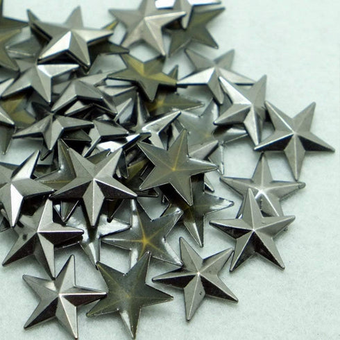 Beadsland Hotfix Iron On, Flat Back Stars Studs - 1/4" Flatback Glue on Studs 500pcs (Gun Grey, 8x8mm)...