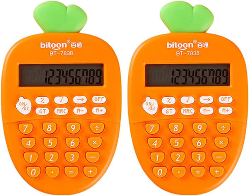 Desktop Calculator 12 Digit, Kawaii Mini Calculator Cute Carrot Portable Small Basic Students Calculators for Home Office Supplies...