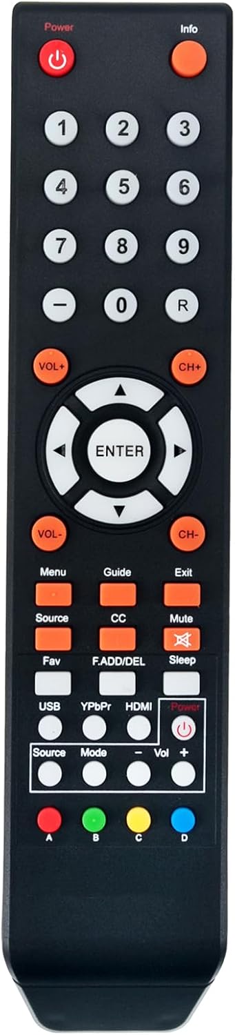 Replace Remote fit for Sceptre TV 4K Ultra LED LCD HDTV C550CV-UMR C650CV-UMR C658CV-UMR E165BV-SS E168BV-SS E168WV-SS U435CV-UMR U500CV-UMR U505C...