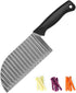 Crinkle Cutter Vegetable Stainless Steel Deeper Crinkle Slicer Sharp Blade with Hang Hole Wavy French Fries Chopper for Potato, Carrot, Etc (Silve...