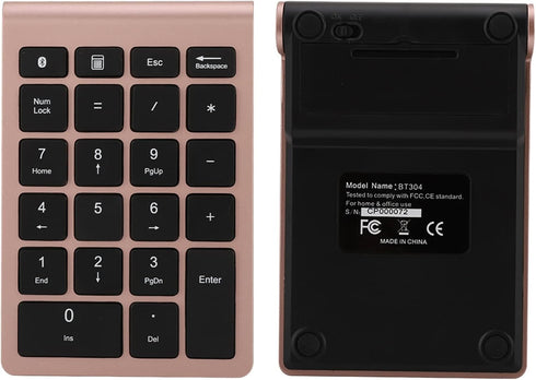 22 Keys Numeric Keypad, Portable 0.25MA 3V Wireless Mini Keyboard Compatible with Bluetooth 5.0 Wireless Mini Ergonomic Keyboard for Laptop Deskto...