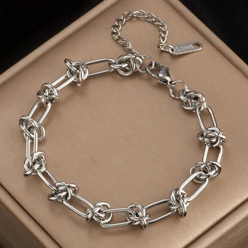 Jude Jewelers Stainless Steel Knotted Woven Braided Chain Holiday School Party Strand Bracelet...
