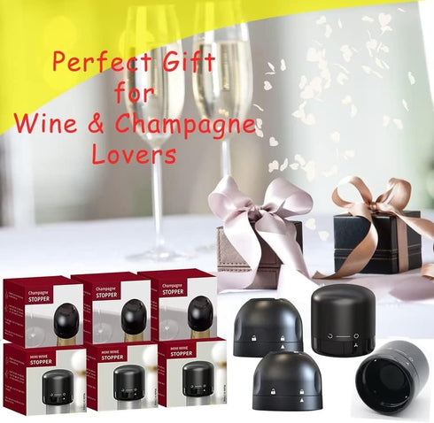 Champagne and Wine stoppers, (6Pack) SunDiao Champagne and Wine Sealer, Reusable Silicone Leakproof Champagne & Wine Stoppers, Keep Champagne and ...