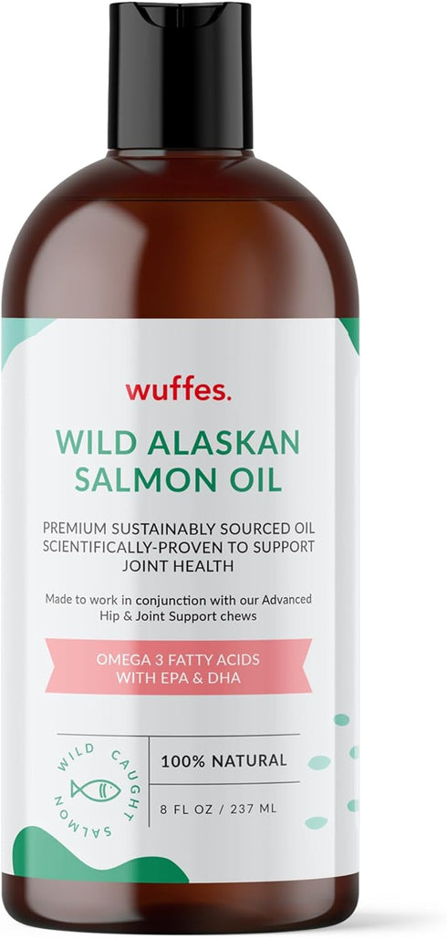 Wuffes Wild Alaskan Salmon Oil for Dogs - Natural EPA & DHA Fatty Acids and Omega 3 for Canines, Healthy Skin and Coat, Joint Support, Reduced All...