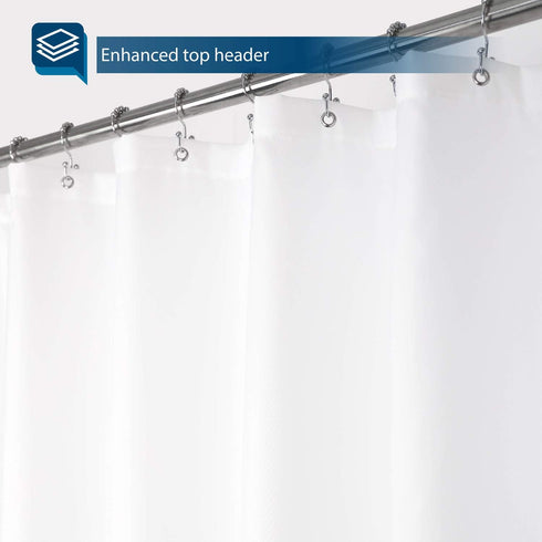 Barossa Design Waterproof Fabric Shower Curtain or Liner Microfiber - Soft Cloth & Hotel Quality, Machine Washable White Shower Curtain Liner for ...