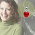 PammyJ Candy Red Apple Silvertone Pendant Necklace, 17.5"...