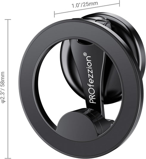 PROfezzion Magnetic Car Phone Mount, 2 x 180 Folding & Double 360 Rotating, Designed for iPhone 15/14/13/12 Series, 2023 Upgraded Super Magnets, 3...