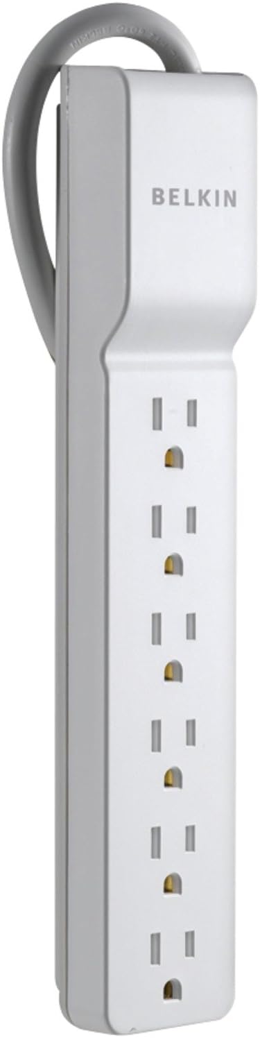 Belkin 6-Outlet Commercial Power Strip Surge Protector with 2.5ft Cord, 555 Joules,White...