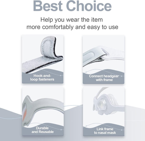 2pcs Fabric Frame and Headgear Compatible with WP Headgear and Frame, Replacement Frame and Headgear Compatible with WP...