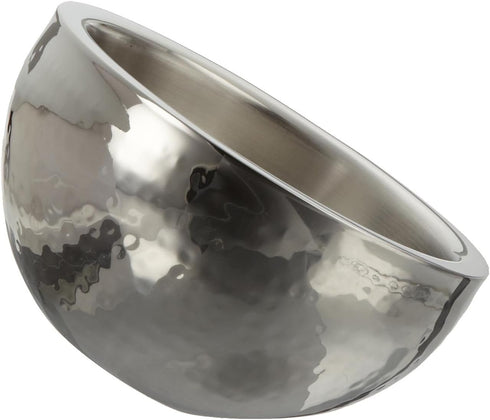 Hammered 6-Inch Stainless Steel Dual Angle Doublewall Serving Bowl, Silver...