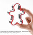 3pcs Gingerbread Man Cookie Cutters Set Gingerbread Boy Shape Mould with Red Environmental PVC...