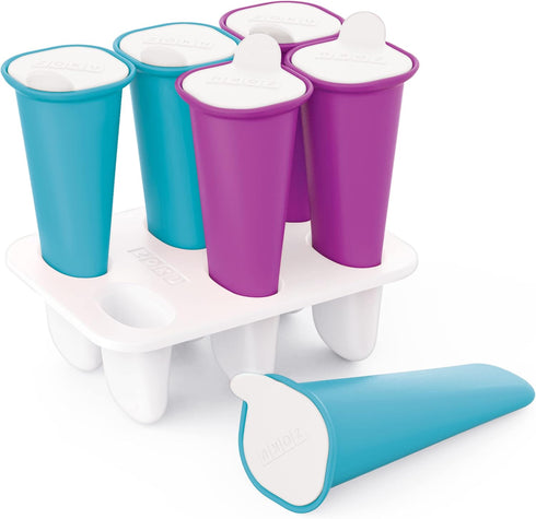 Zoku Summer Pops, 6 Squeezable Silicone Molds with Reusable Spill-resistant Lids and Tray, BPA-free...
