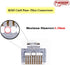 RJ45 Cat6 Cat5e Pass Through Connectors 100 Packs Gold Plated 3 Prong 8P8C Modular Ethernet UTP Network Cable Plug for Unshielded Twisted Pair Sol...