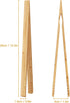 2 Pieces Bamboo Toast Tongs, 10.2 Inches Long Wood Toaster Tongs with Anti-slip Design, Tongs for Cooking with Cooking Oil Coating...