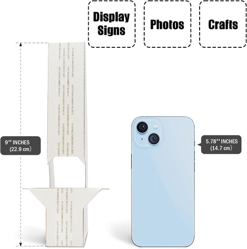 Lineco, 9 Inch, White Adhesive Self Stick Easel Stand Back, Double Wing, for Art Photos, Pack of 25...